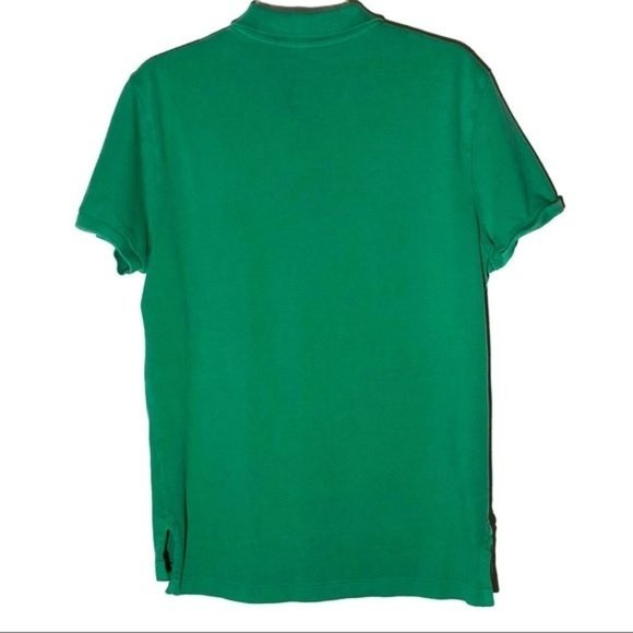 American Eagle Men's Green Solid Jersey Polo - Picture 5 of 8